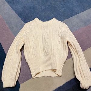 Urban Outfitters White Cable Knit Sweater